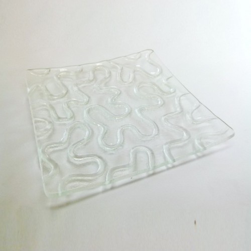Icon 方形曲線玻璃盤 30cm