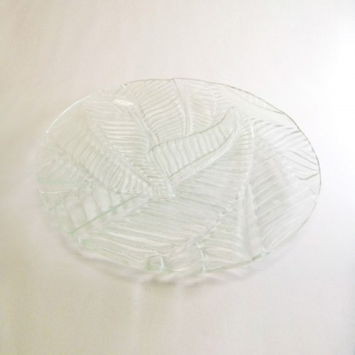 Kew 圓形芭蕉葉玻璃盤 40cm