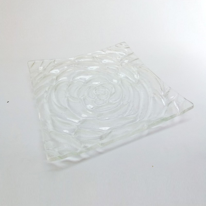 Kew 方形玫瑰玻璃盤 50cm