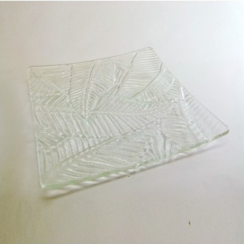 Kew 方形芭蕉葉玻璃盤 30cm