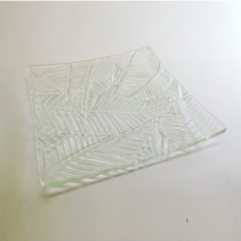 Kew 方形芭蕉葉玻璃盤 30cm