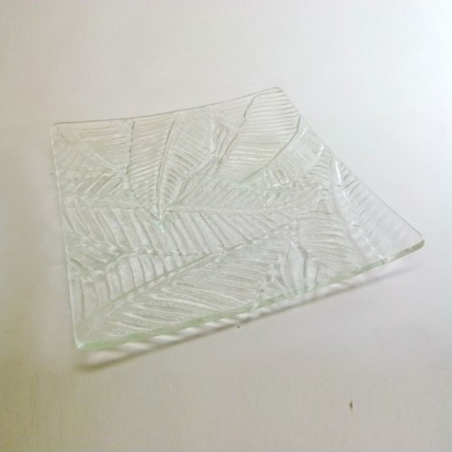 Kew 方形芭蕉葉玻璃盤 50cm